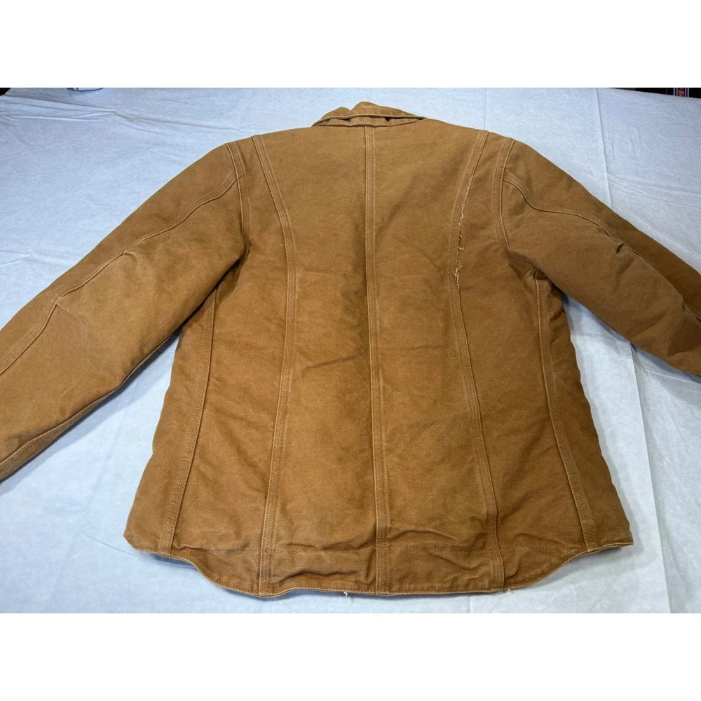 Carhartt Mens Prototype Canvas Farm Jacket M Tan Quilted Rare Workwear Vintage